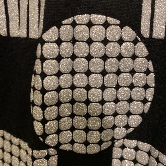 Armani jeans women’s black over sized T-shirt with silver sparkle graphics | XS - Picture 5 of 10